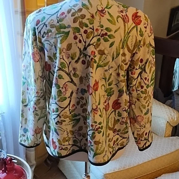 Geiger Collectins Floral Wool Cardigan Jacket - Picture 5 of 11